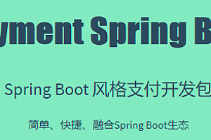 SpringBoot style Alipay, wechat Pay development kit