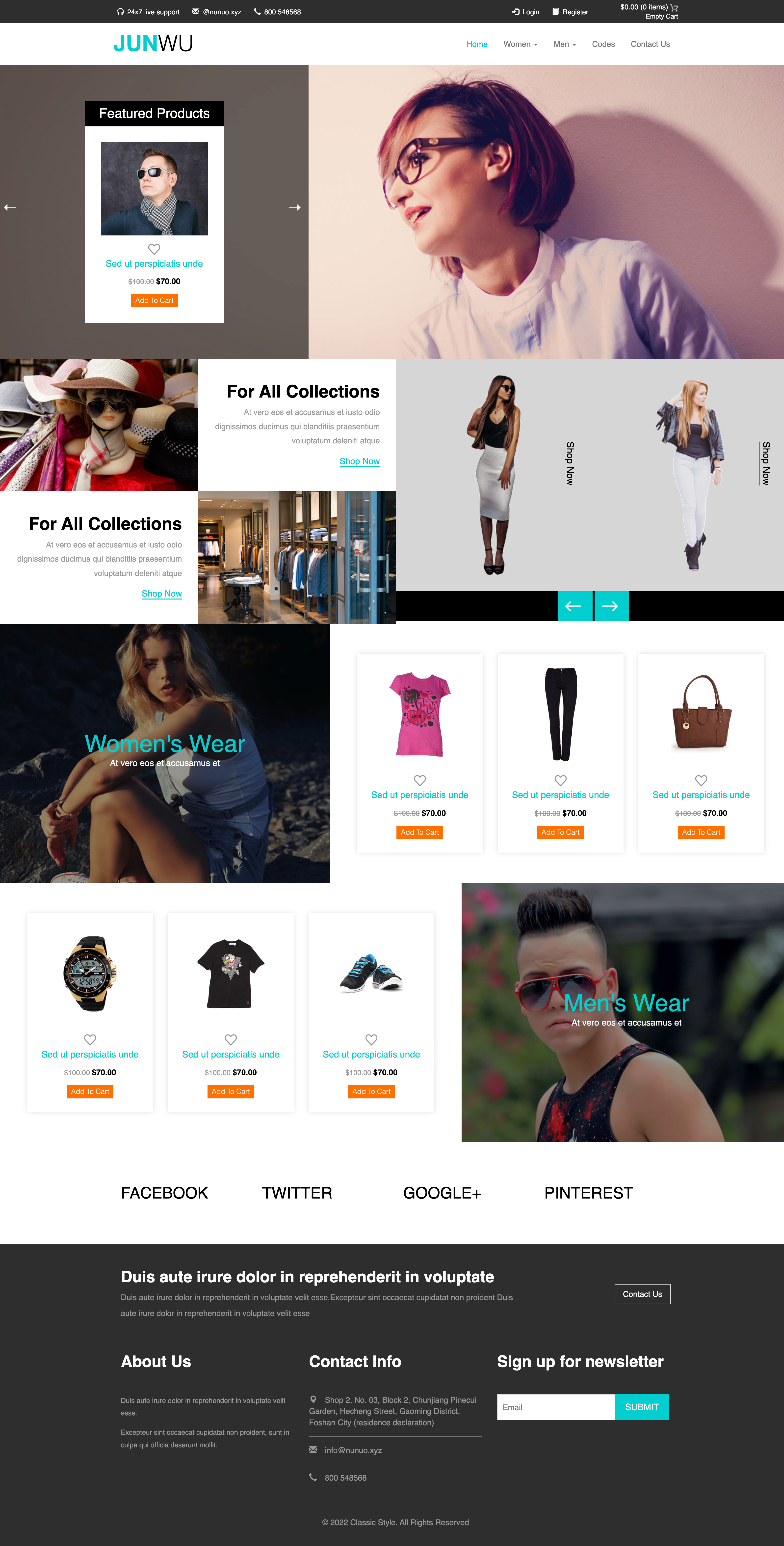 nunuo clothing mall HTML template source code插图1