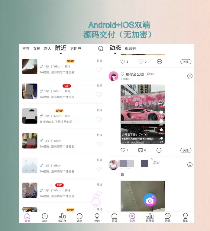 Imitation friends sugar one-to-one, one-to-two voice video text social APP source code to build a native double-end java background插图1