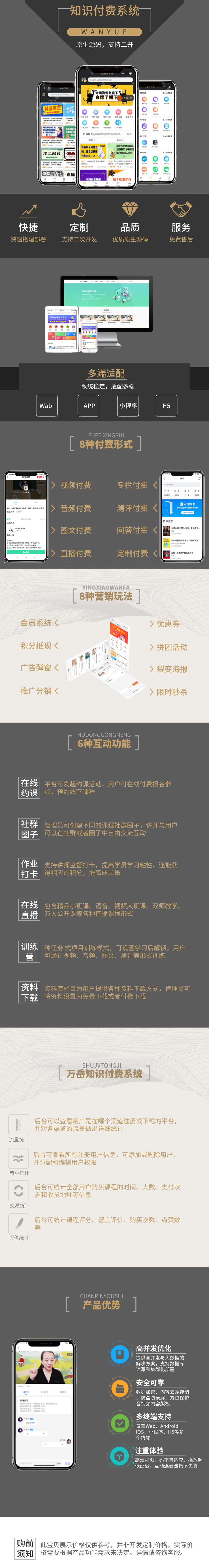 Knowledge payment platform system source code teaching course fees fees training institutions online education teaching on demand recording and selling small programs插图