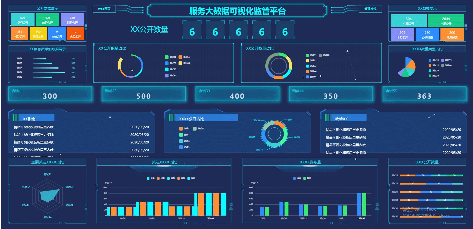 100 sets of open source data visualization large screen H5 templates, covering transportation, medical, financial and other industries插图1