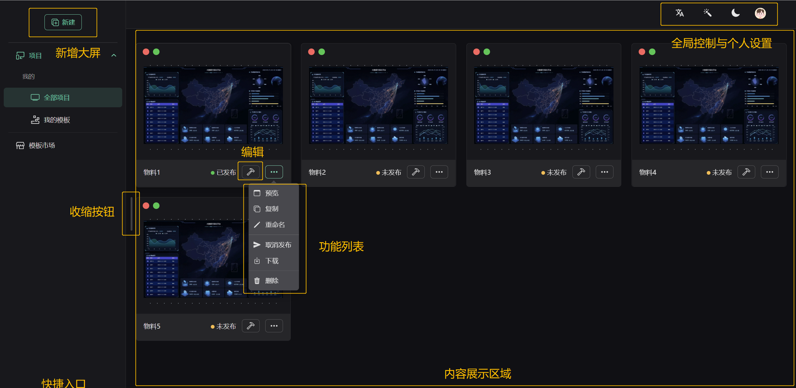 Open source Vue3 low code data visualization development platform插图1