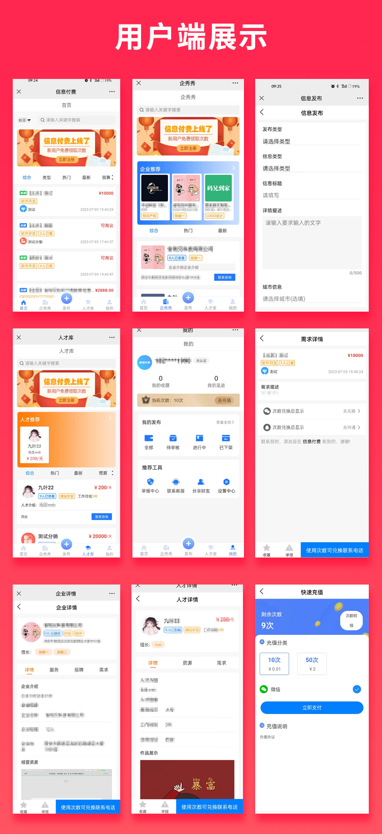 Money-saving brother information payment system applet WeChat public account resource information payment source code插图1