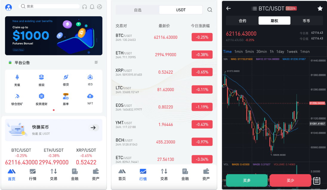 Multi language exchange/contract trading+option trading+coin trading+contract trading copy tracking+lock mining+IEO subscription+NFT blind box+dual currency wealth management+platform coin issuance+platform coin market control+robot/PC wap Uniapp pure source code+backend PHP插图
